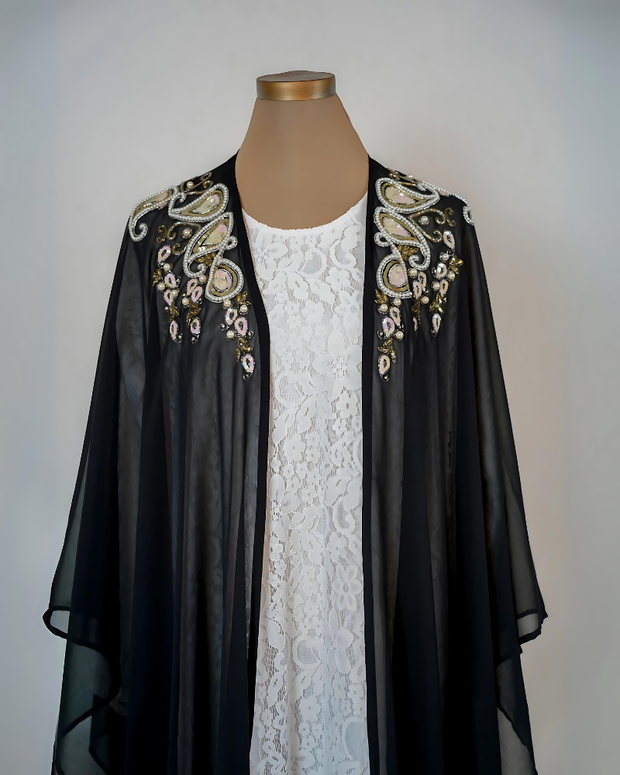 Regal Lace Cape Abaya