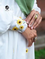 Sunflower Embroidered Abaya