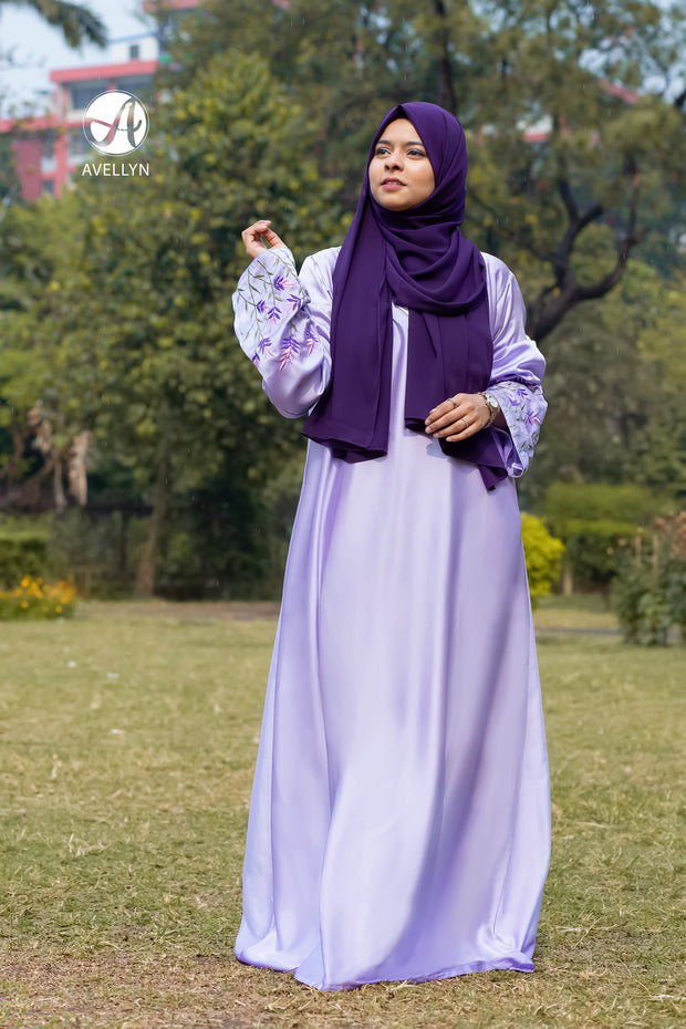 Nishat Lavender Wildflower Abaya